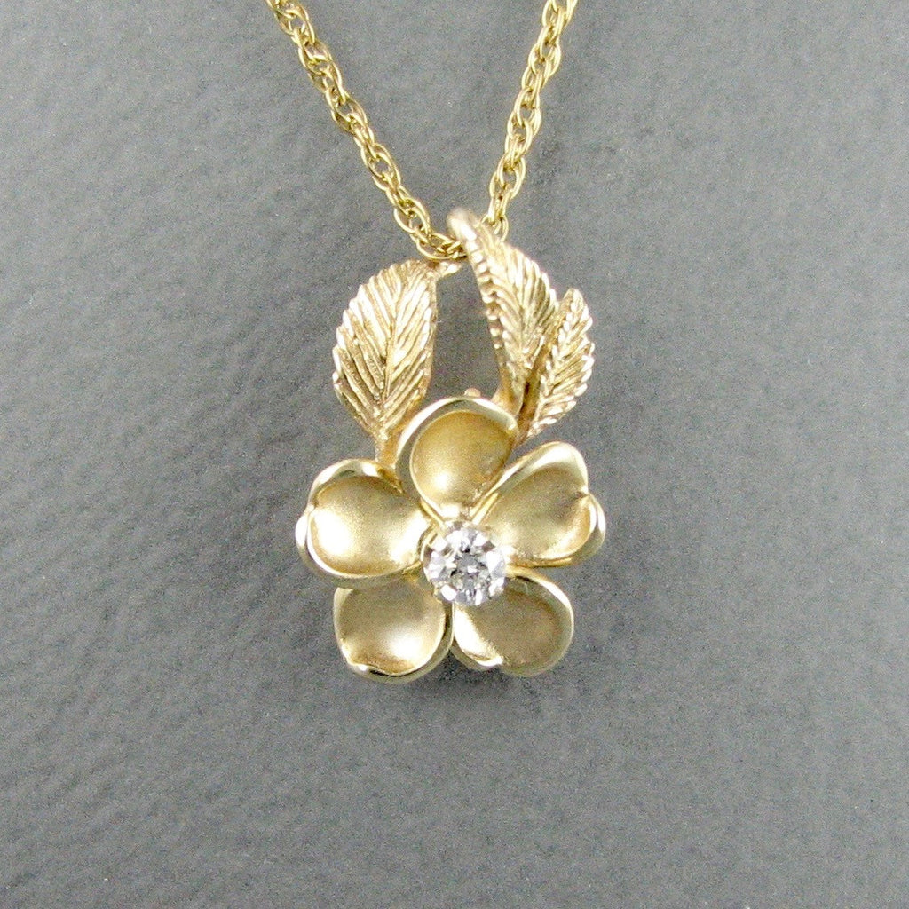 Wild Mountain Rose Pendant with Diamond